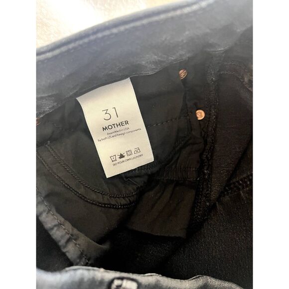 Mother Looker Ankle Fray Denim Jeans in Blackbird Size 31 - Picture 7 of 10